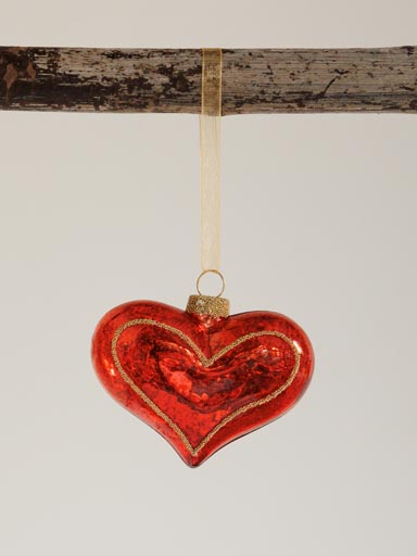 Xmas ball red heart Cupidon