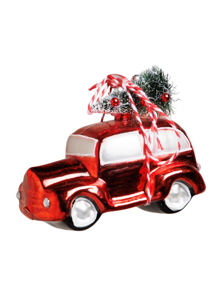 Red Xmas ball car & Xmas tree - 2