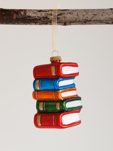 Xmas ball pile of books
