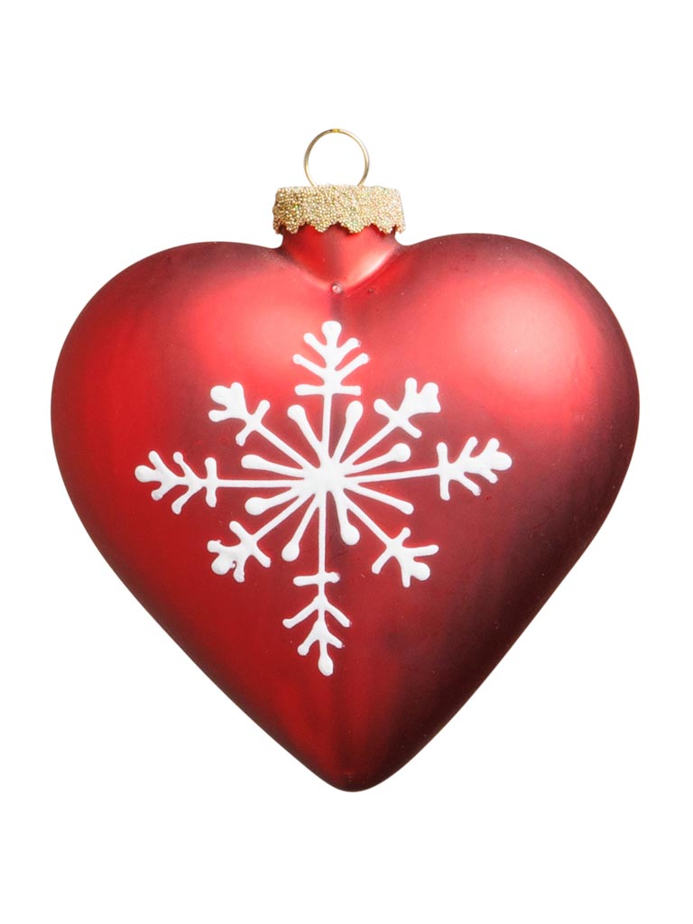 Xmas ball Frozen red heart - 2