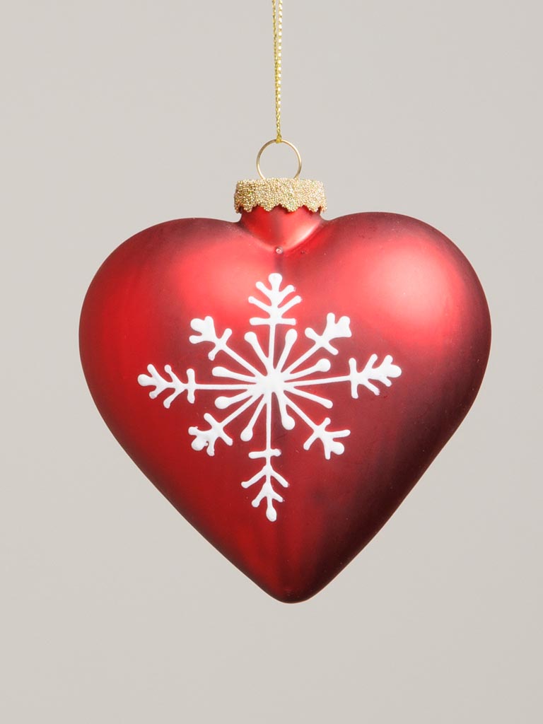 Xmas ball Frozen red heart - 3