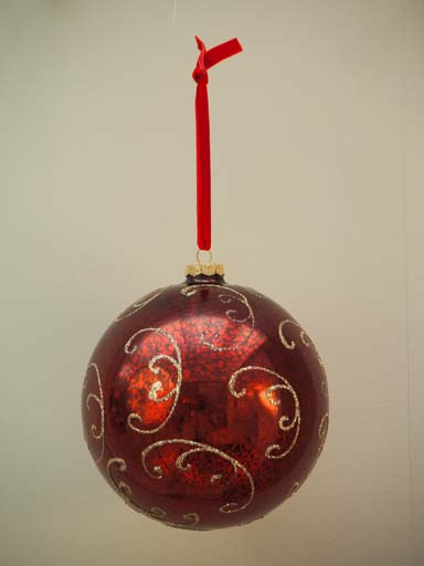 Red xmas ball Arabesque 15cm