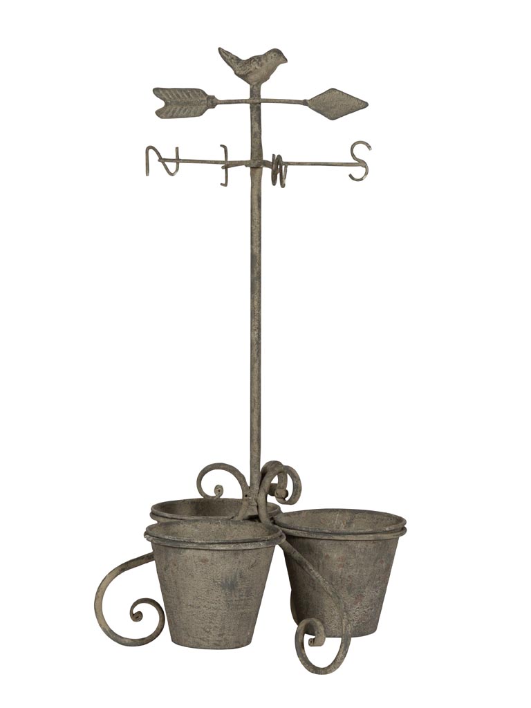 S/3 round planters Weathercock - 2