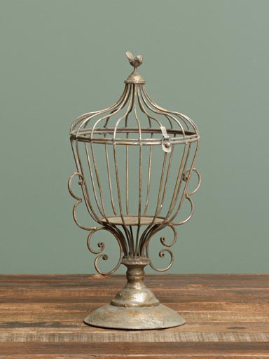 Small decorative birdcage on stand