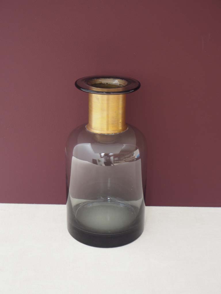 Grey pharmacy bottle with gold detail - 1