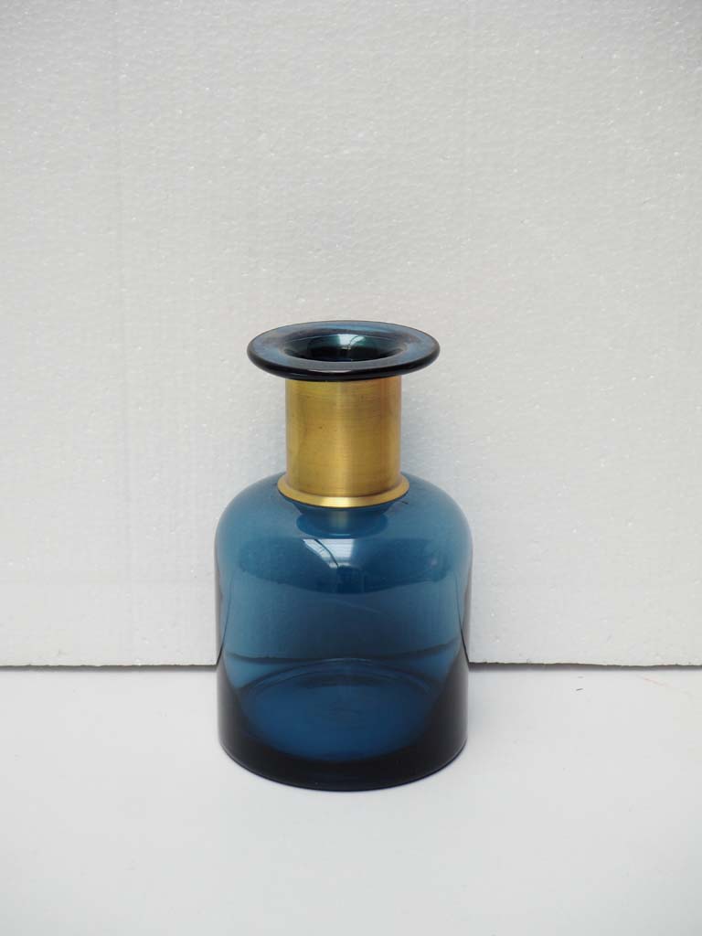 Blue pharmacy bottle with gold detail - 2