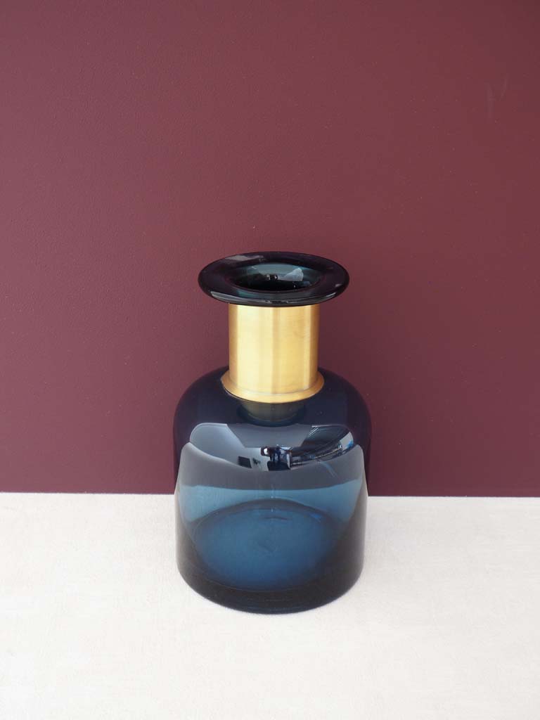 Blue pharmacy bottle with gold detail - 1
