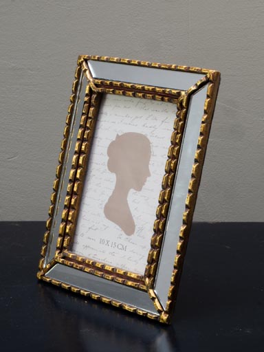 Porte photo contours crantés et miroirs (10x15)