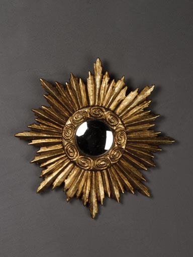 Golden convex mirror sun