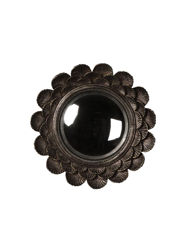 Small convex mirror silver shells - 2