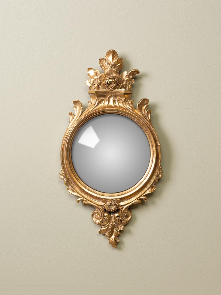 Miroir doré 18eme convexe - 1