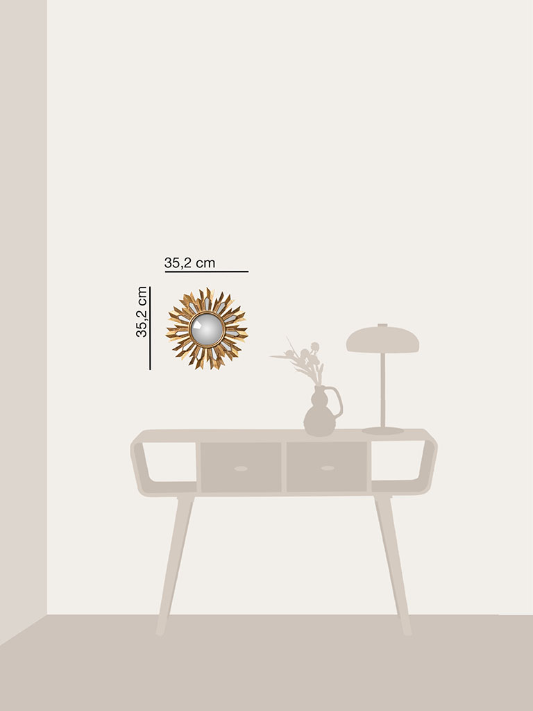 Golden flames convex mirror - 3