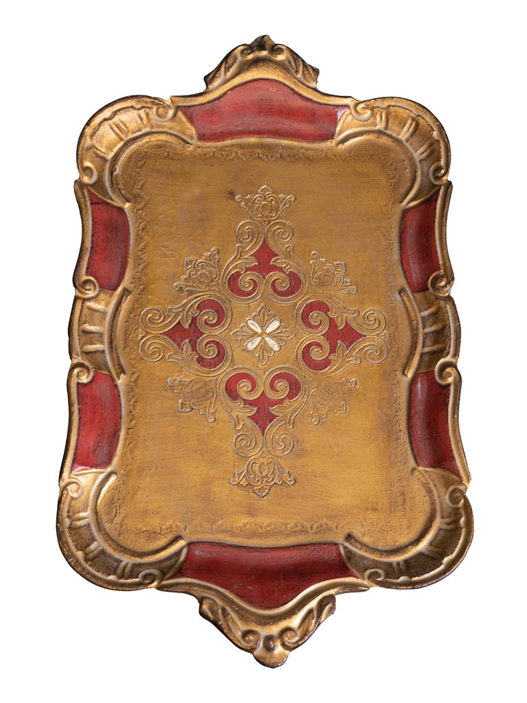 Tray gold and red Antoinette in resin - 2