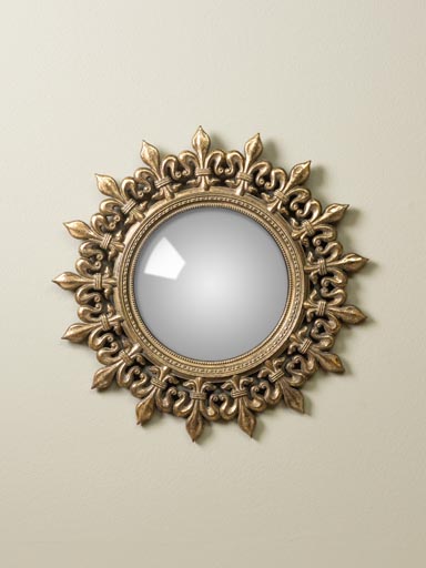 Convex mirror antique gold