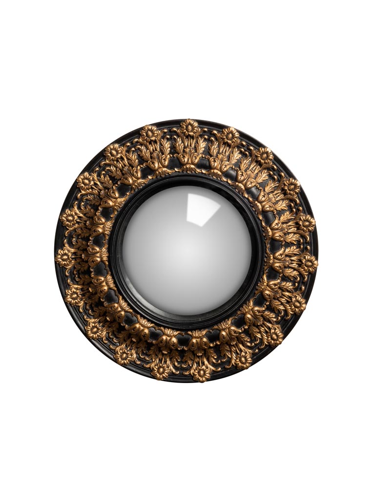 Black convex mirror golden decor - 2
