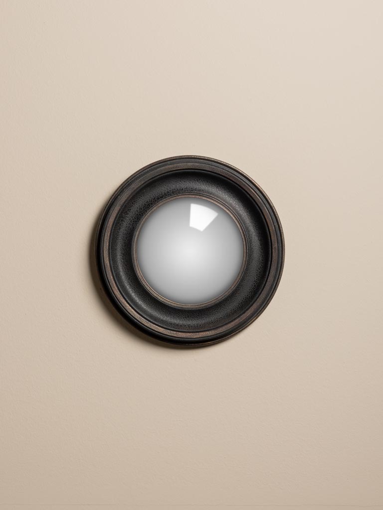 Small convex mirror black patina - 1
