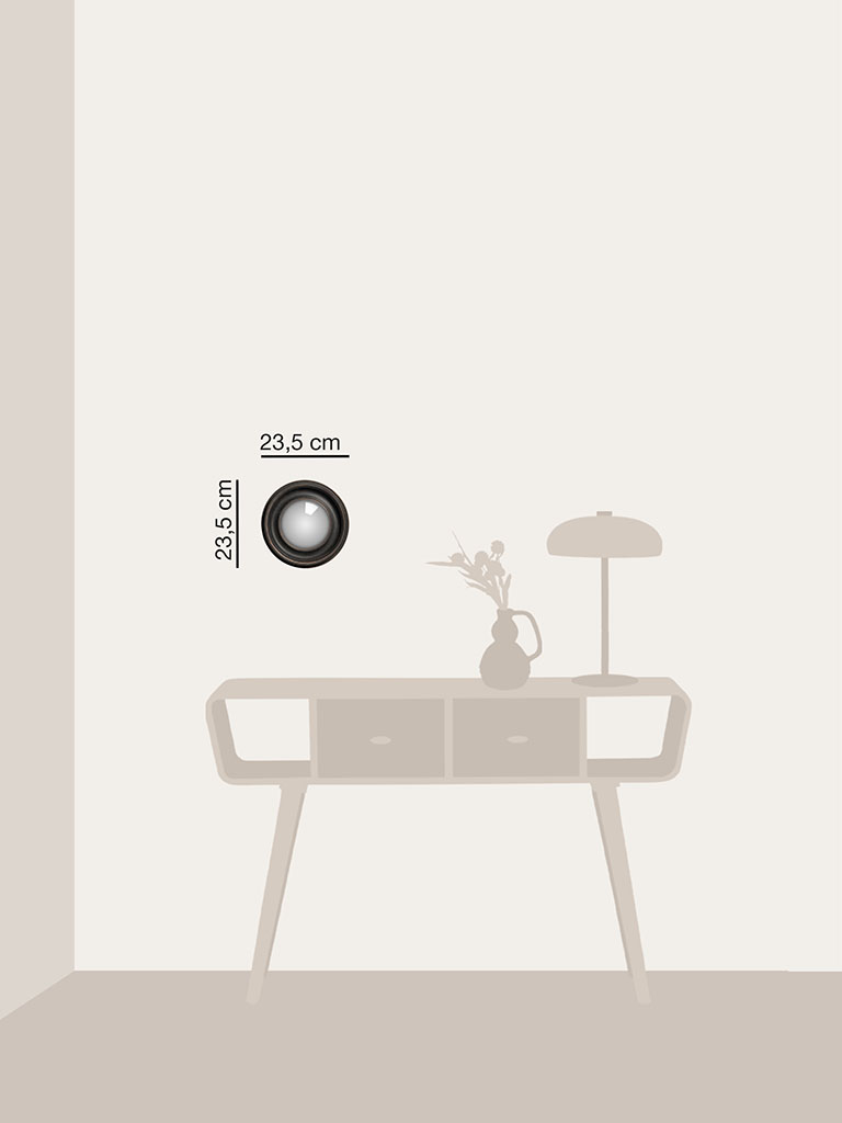 Small convex mirror black patina - 3