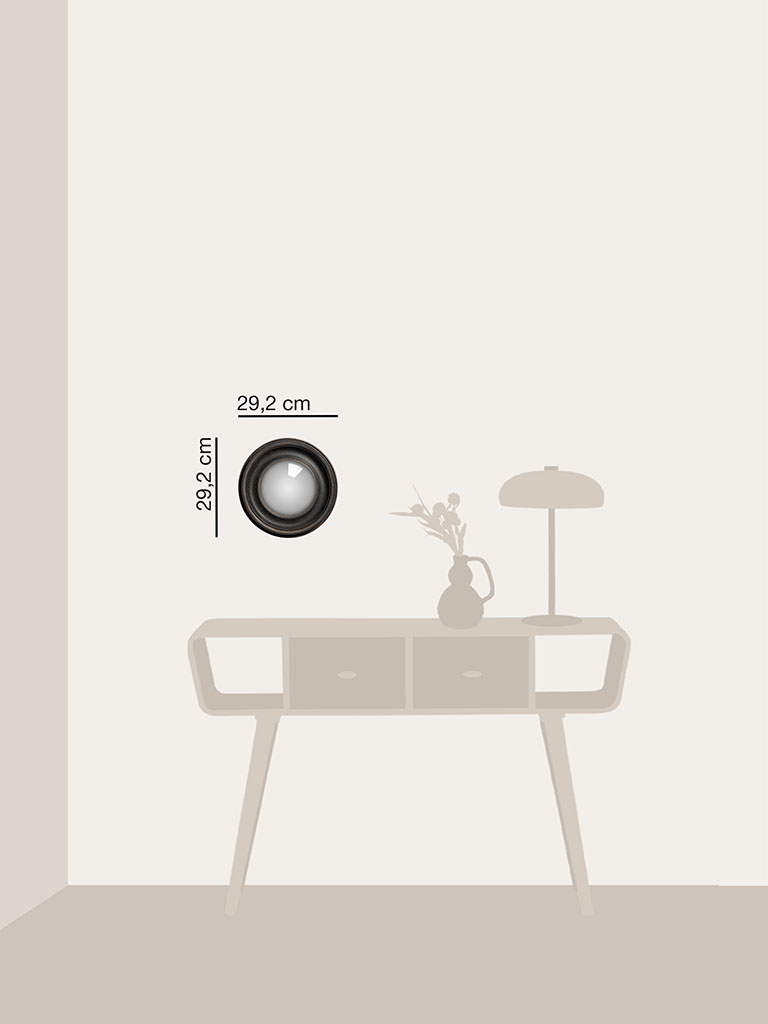 Convex mirror black patina29cm - 3