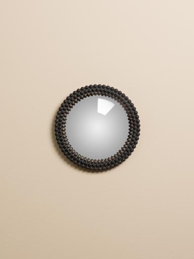 Small mini black beads convex mirror