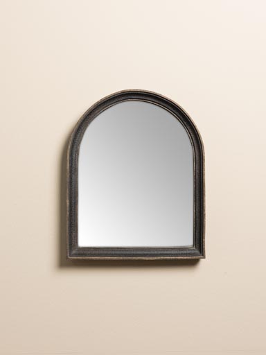 Small window mirror black resin