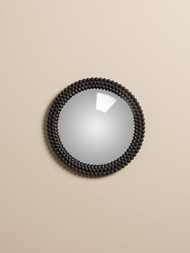 Small mini black beads convex mirror