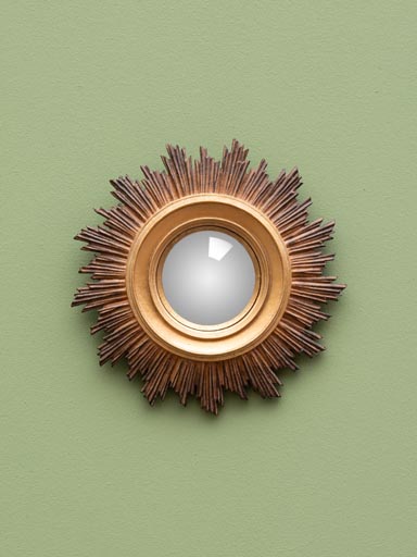 Small Ex-voto sun gold convex mirror