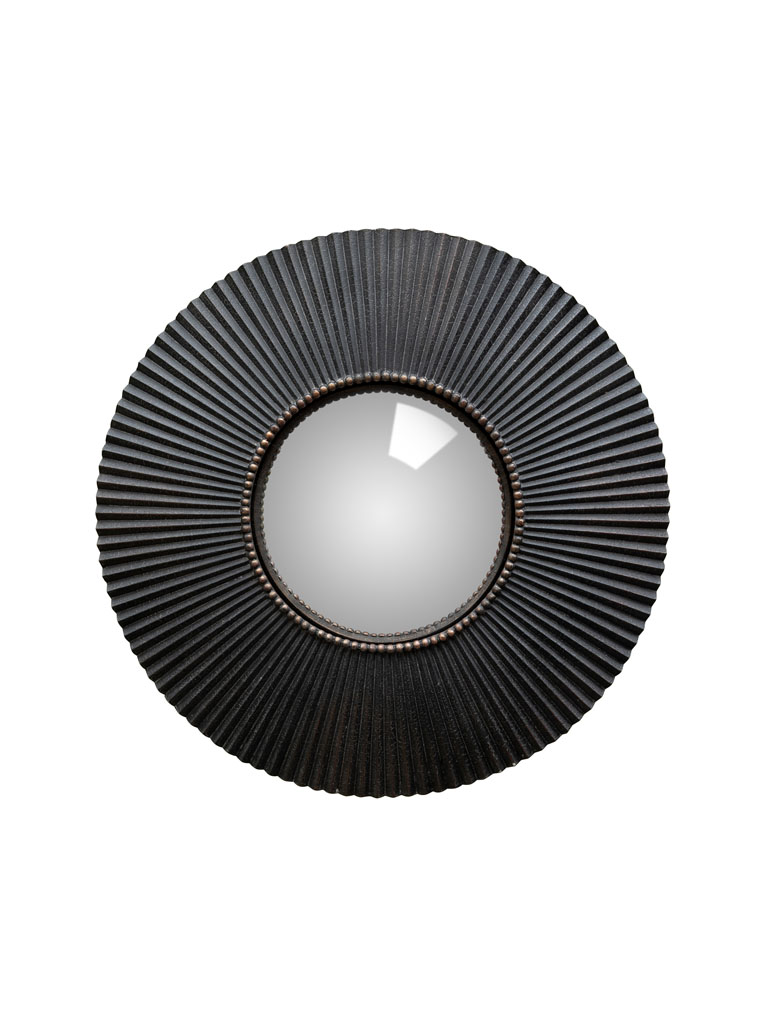 Small black convex mirror with stripes - 2