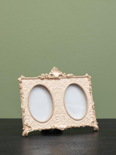 Double beige photo frame