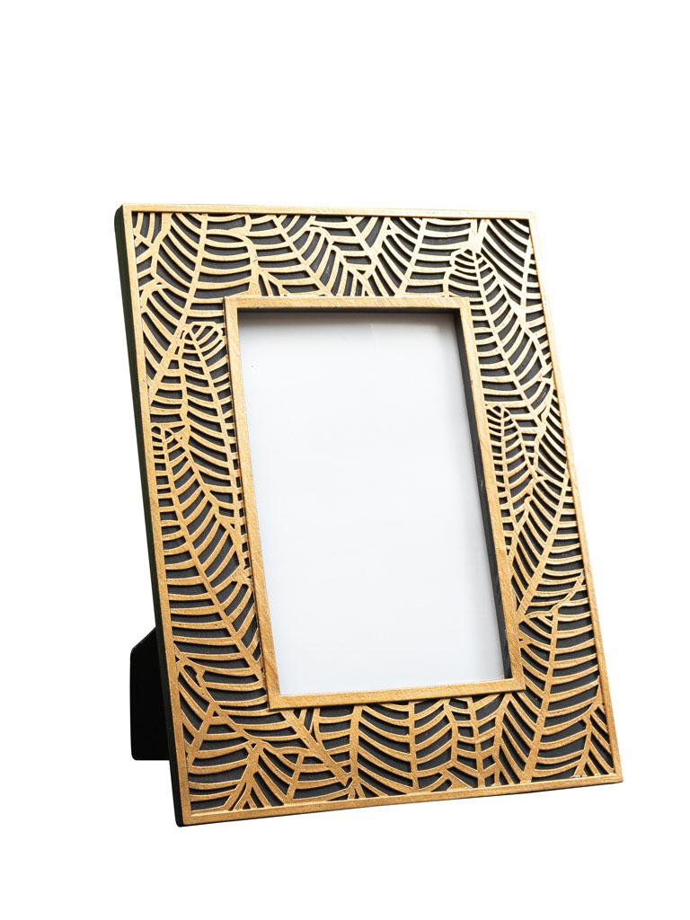 Photo frame black and gold leaves (10x15) - 2