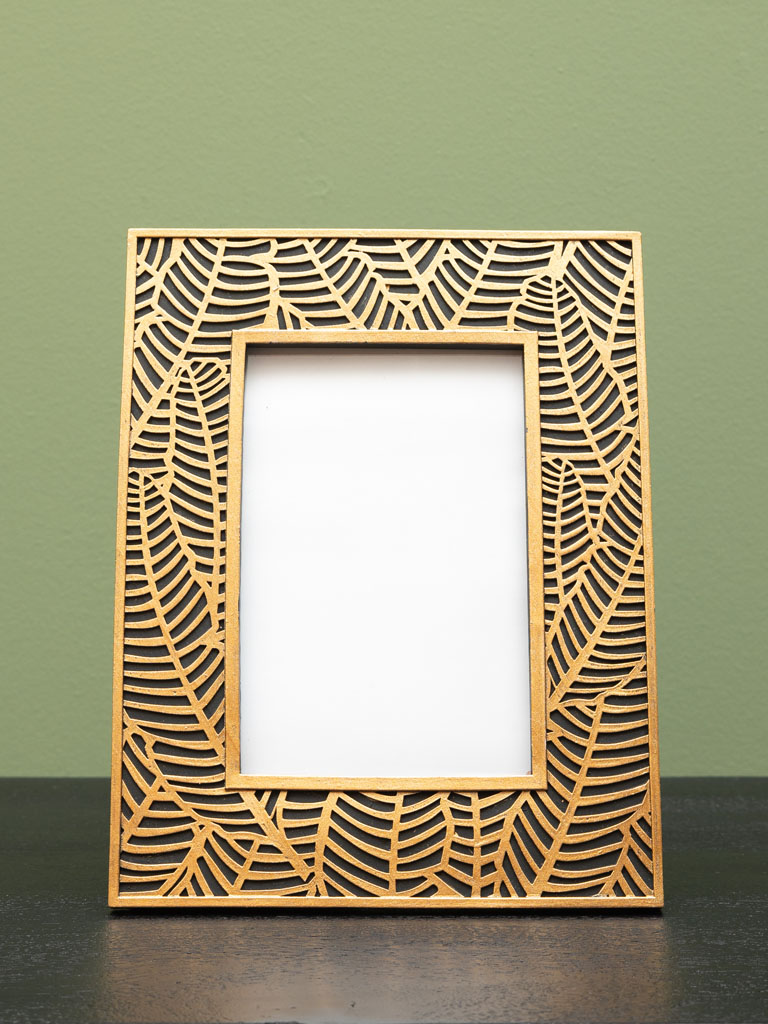 Photo frame black and gold leaves (10x15) - 3