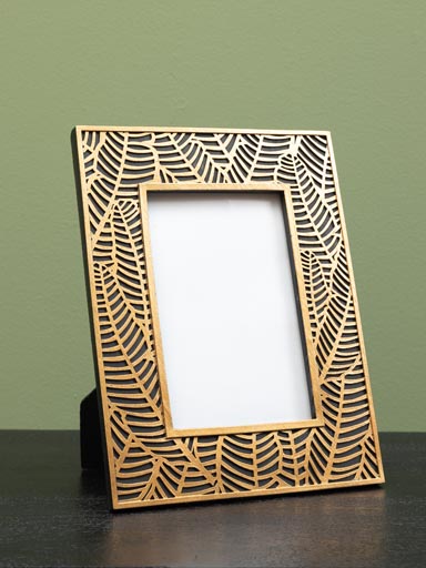 Photo frame black and gold leaves (10x15)