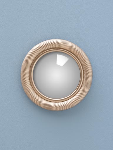 Small convex mirror light gold spiral