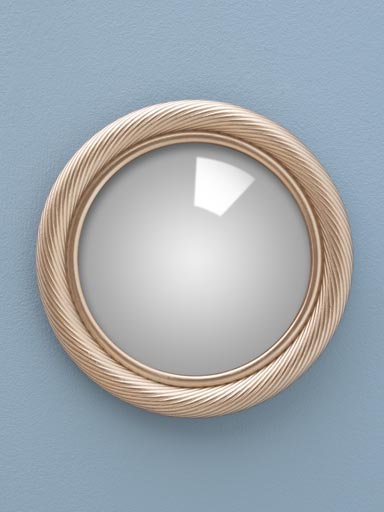 Miroir convexe spirale or rosé léger