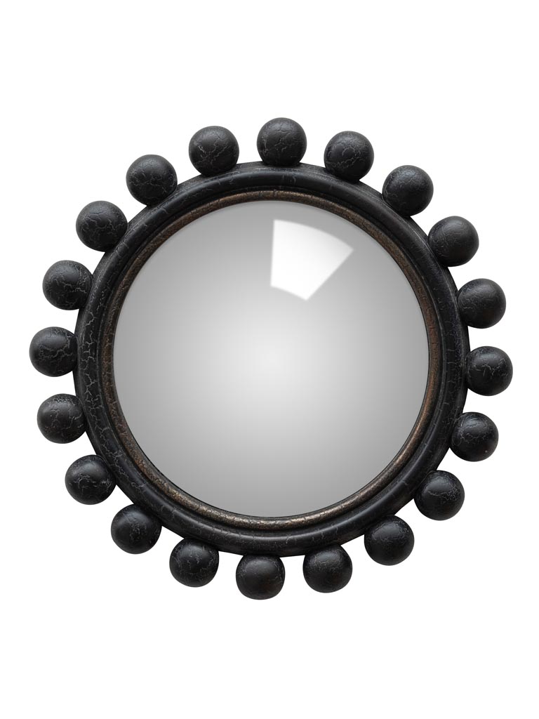 Convex mirror cracked black with balls - 2