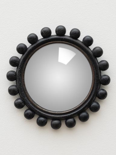 Convex mirror cracked black with balls