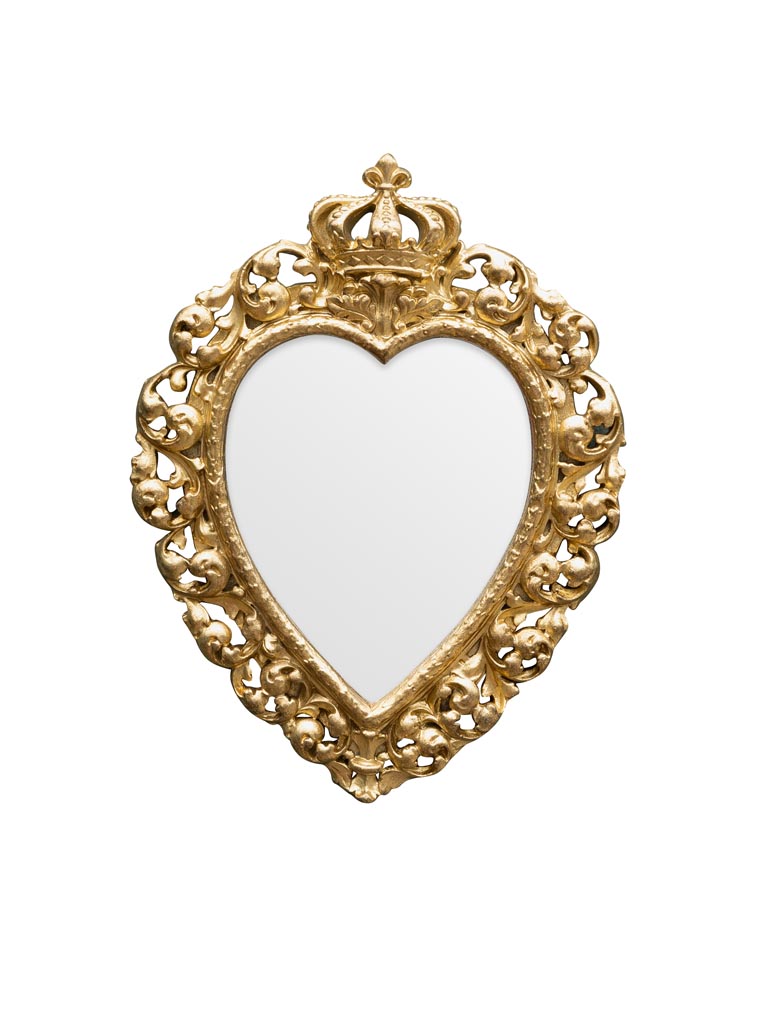 Heart & crown golden mirror - 2
