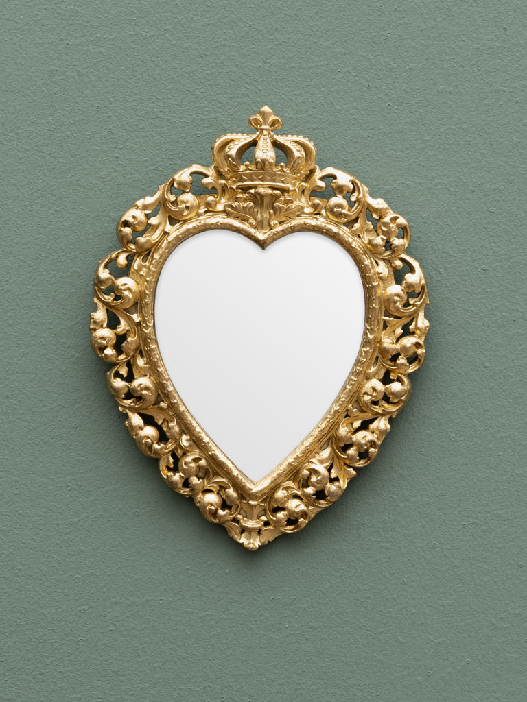 Heart & crown golden mirror - 1