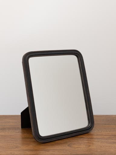 Miroir bord arrondis parine noire