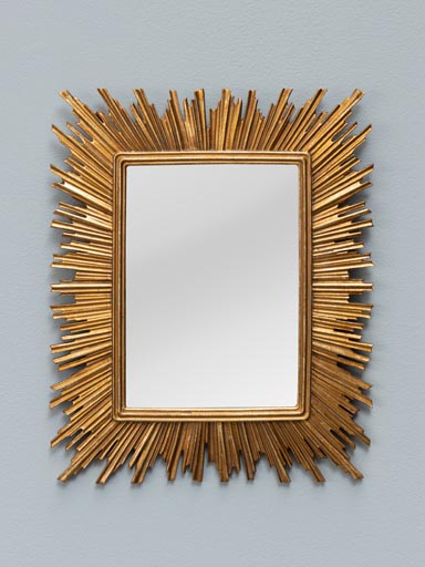 Convex sun rectangular mirror