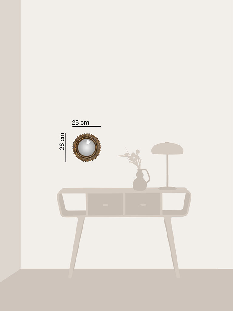 Convex mirror with golden feathers - 4