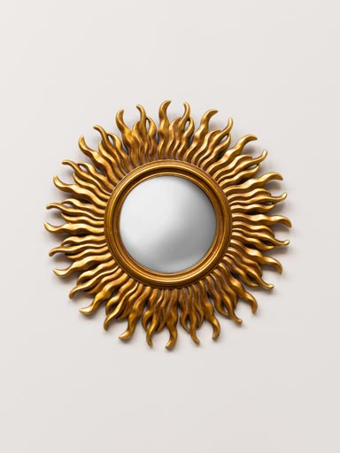 Convex mirror with flames