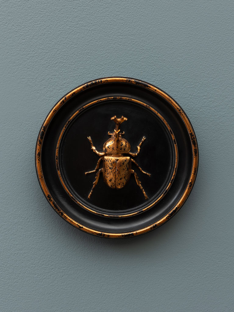 Black and gold rhinoceros beetle frame - 1