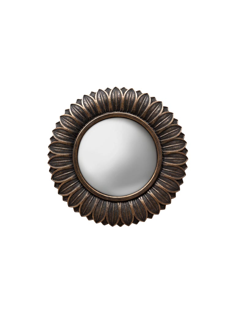 Small convex mirror bronze leaves - 2