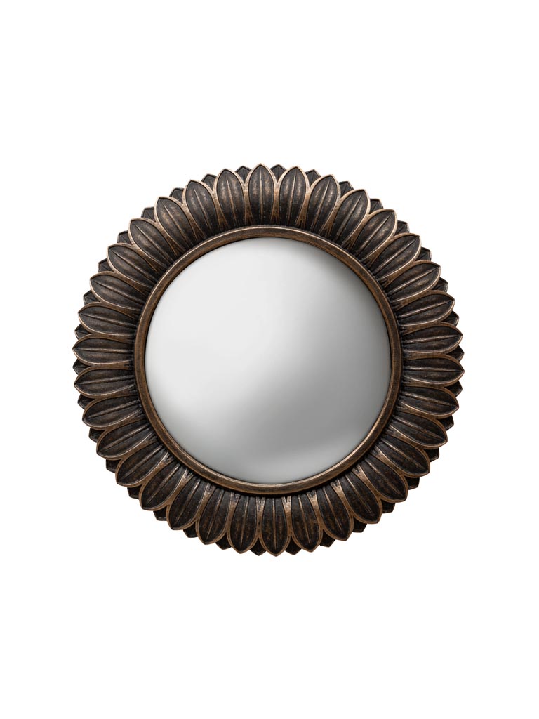 Miroir convexe feuilles bronze - 2