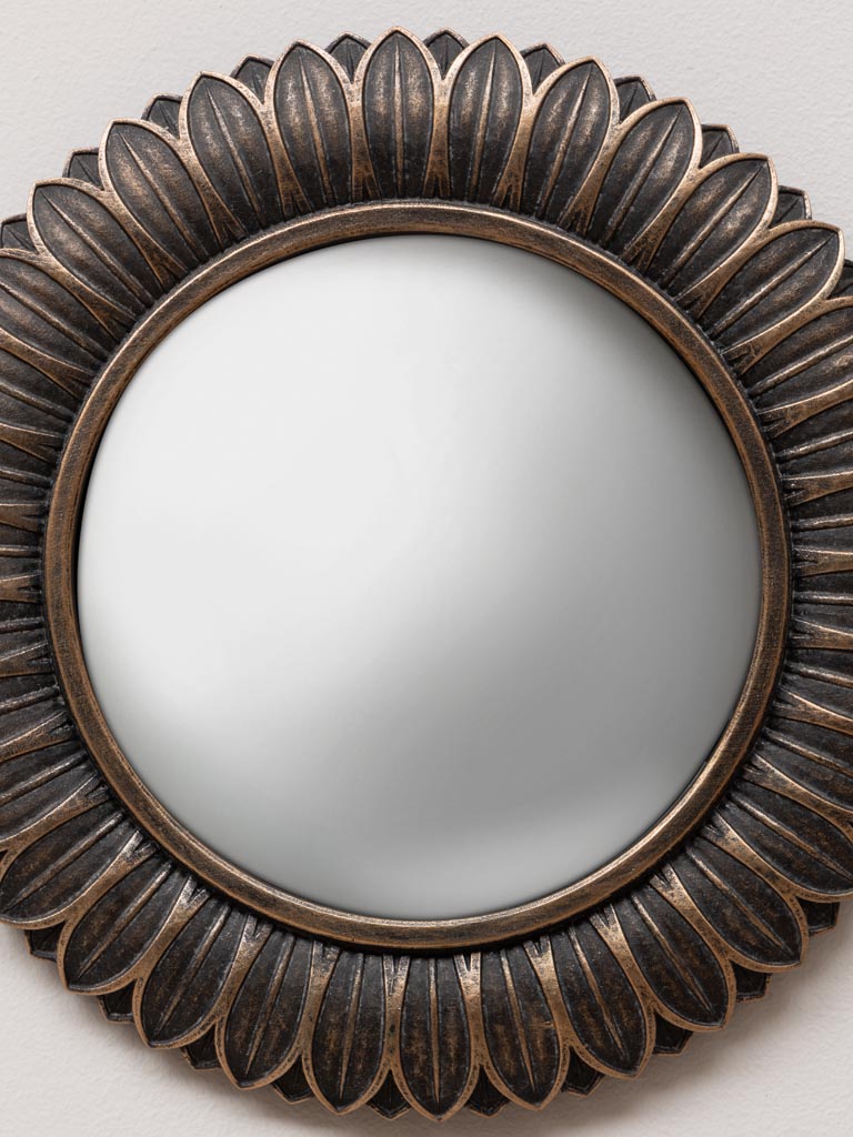 Miroir convexe feuilles bronze - 3