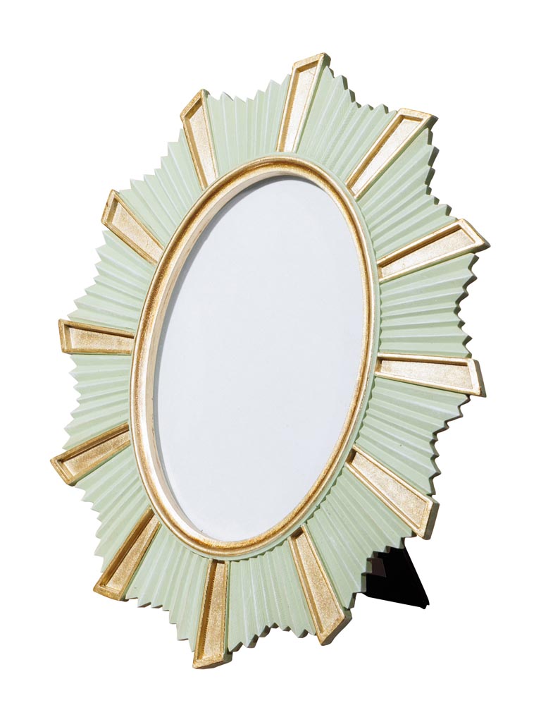 Oval photo frame green and gold (10x15) - 2