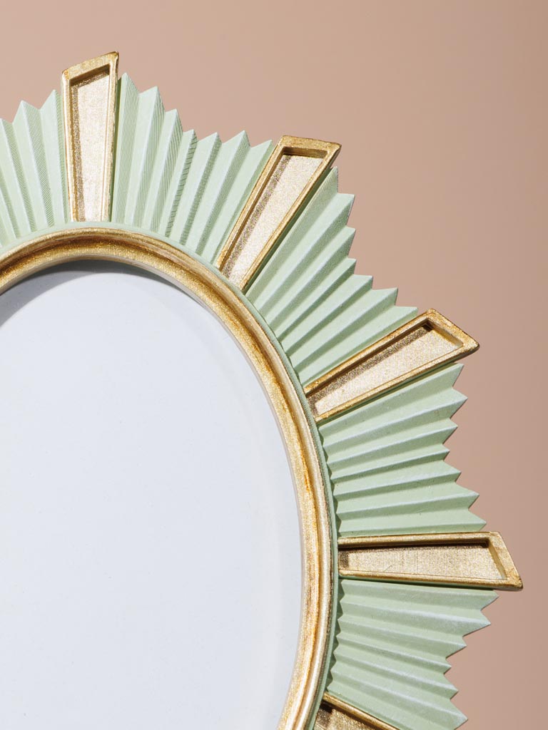 Oval photo frame green and gold (10x15) - 3