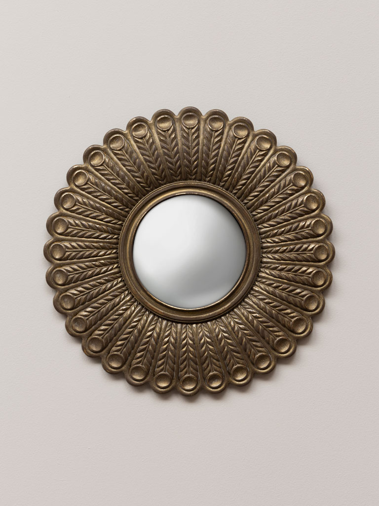 Convex mirror peacock golden feathers - 1