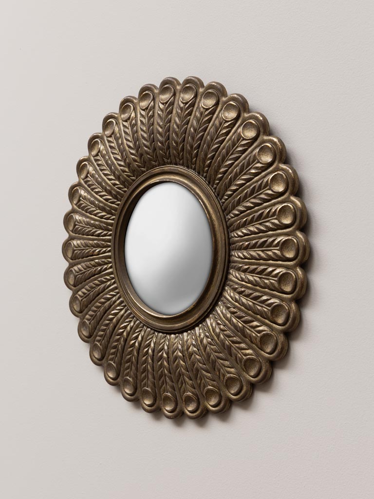 Convex mirror peacock golden feathers - 4