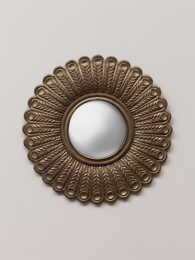 Convex mirror peacock golden feathers